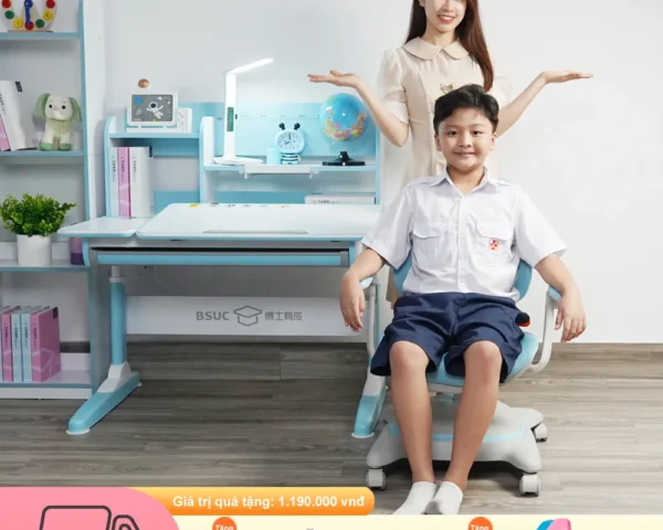 Bộ bàn ghế học sinh thông minh DA-10003V1 + DA-1002V1 nâng hạ chiều cao