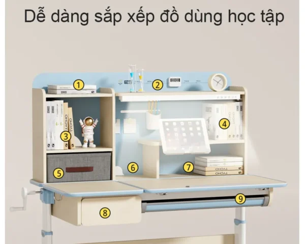 Bộ bàn ghế học sinh thông minh DJ-120-PV1 + DA-816V1 chống cận tặng đèn
