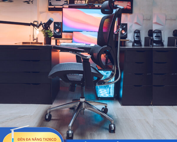 Ghế công thái học BC-1018D màu đen tựa tay 5D