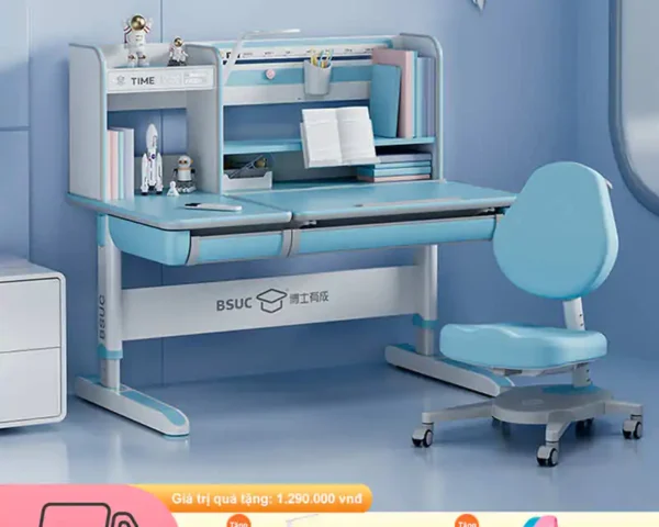 Bộ bàn ghế học sinh thông minh E12001 + DA-8012V1 nâng hạ điện VIP